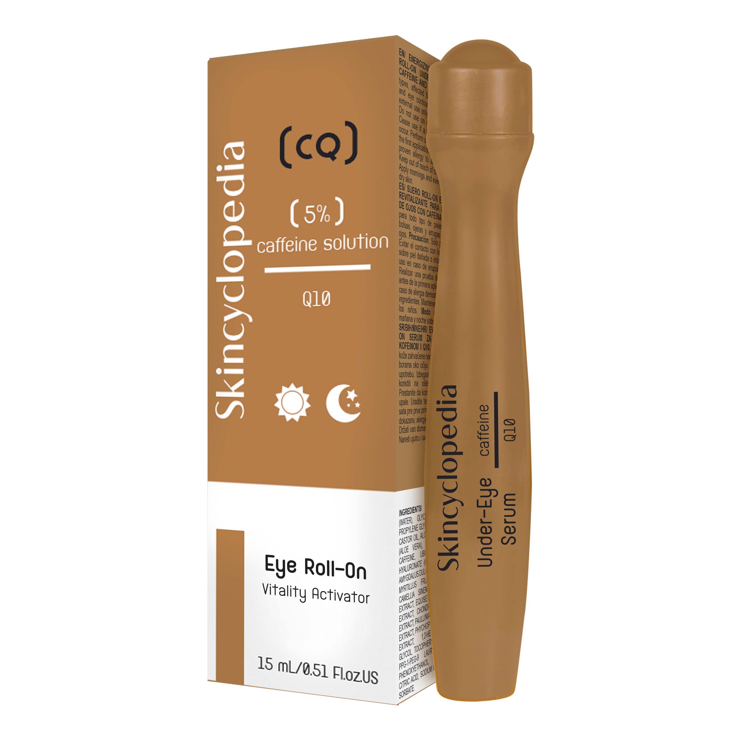 Roll-on sérum na očné okolie s kofeínom a koenzýmom Q10 Krémy na očné okolie