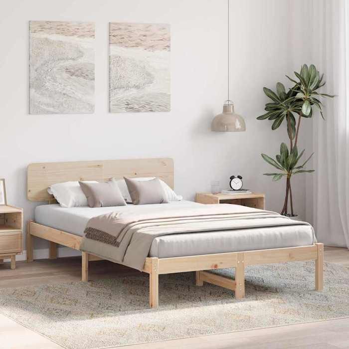 Cama doble CHIC para adultos - 120 x 190 cm. Estructura de cama natural de 120 x 190 cm, madera maciza de pino. #Sara44470