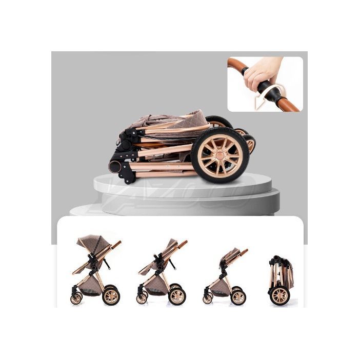 Sistema di viaggio/passeggino 3 in 1 ALYIKOU per bambini da 0 a 3 anni - LV9 - Seggiolino auto - Posizione reclinabile - Borsa per neonati - Grigio scuro