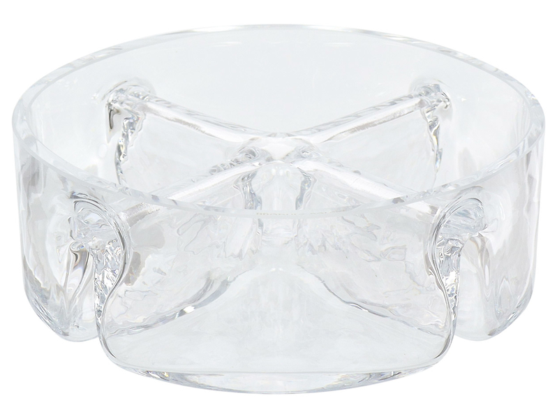 Salaterka czterodzielna szklana 18 cm transparentna