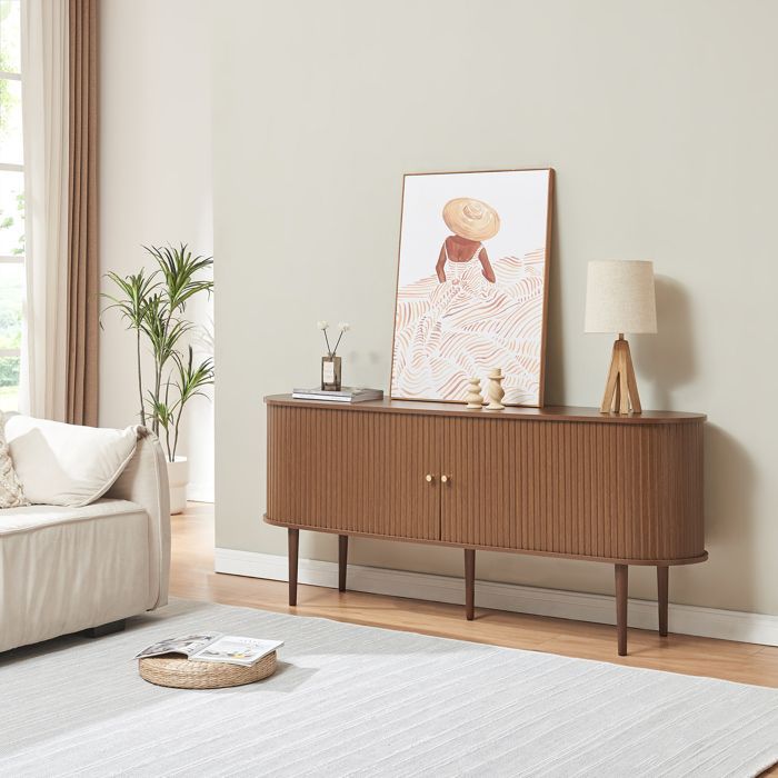Buffet Mapia 166 x 40 x 70 cm effet noyer