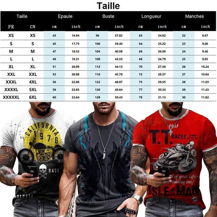 Camiseta de hombre, camiseta motera estampada, camiseta informal de cuello redondo - Amarilla