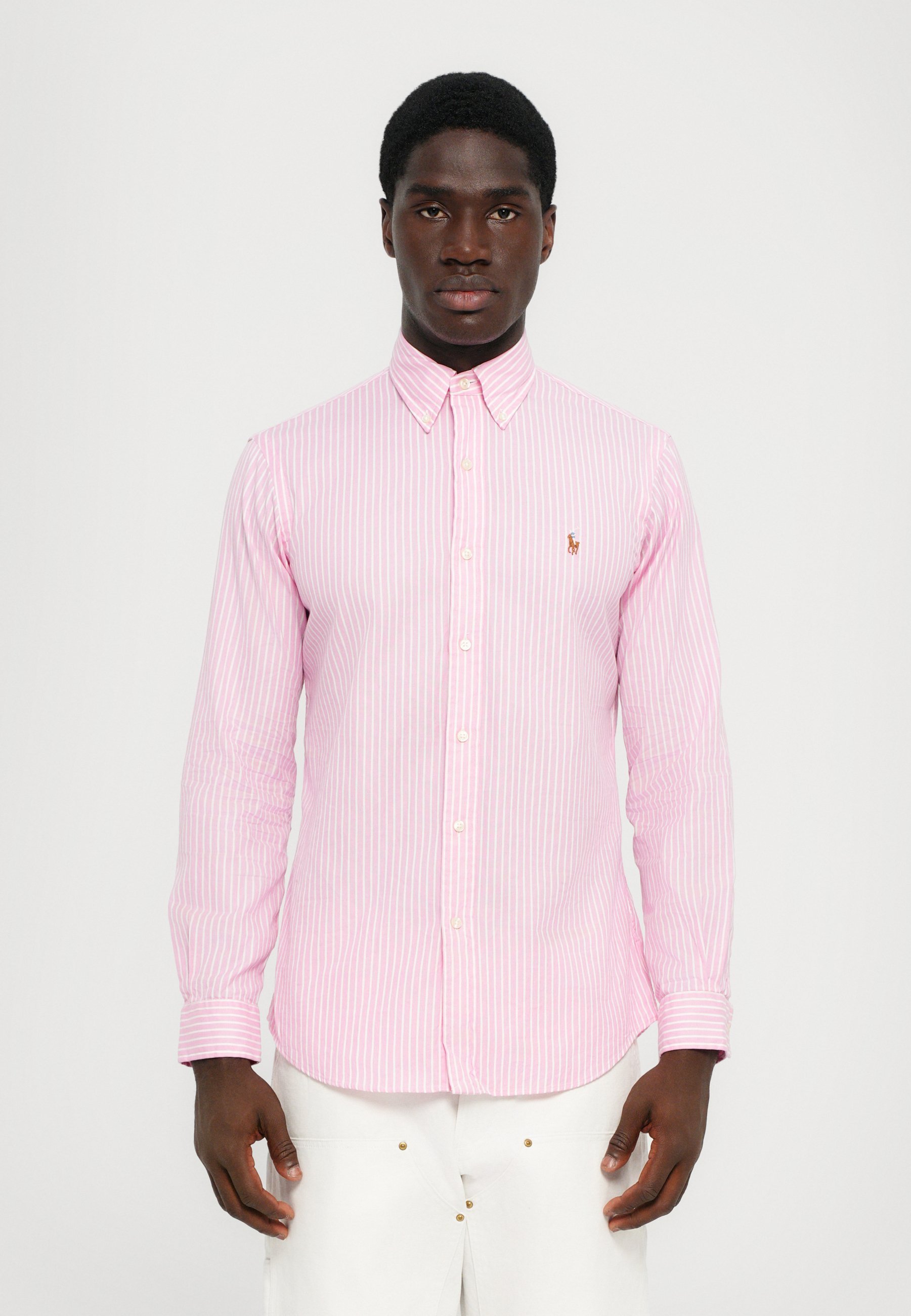 Polo Ralph Lauren Gestreiftes Hemd mit individueller Passform – Hemd – Neu: Rosa/Weiß