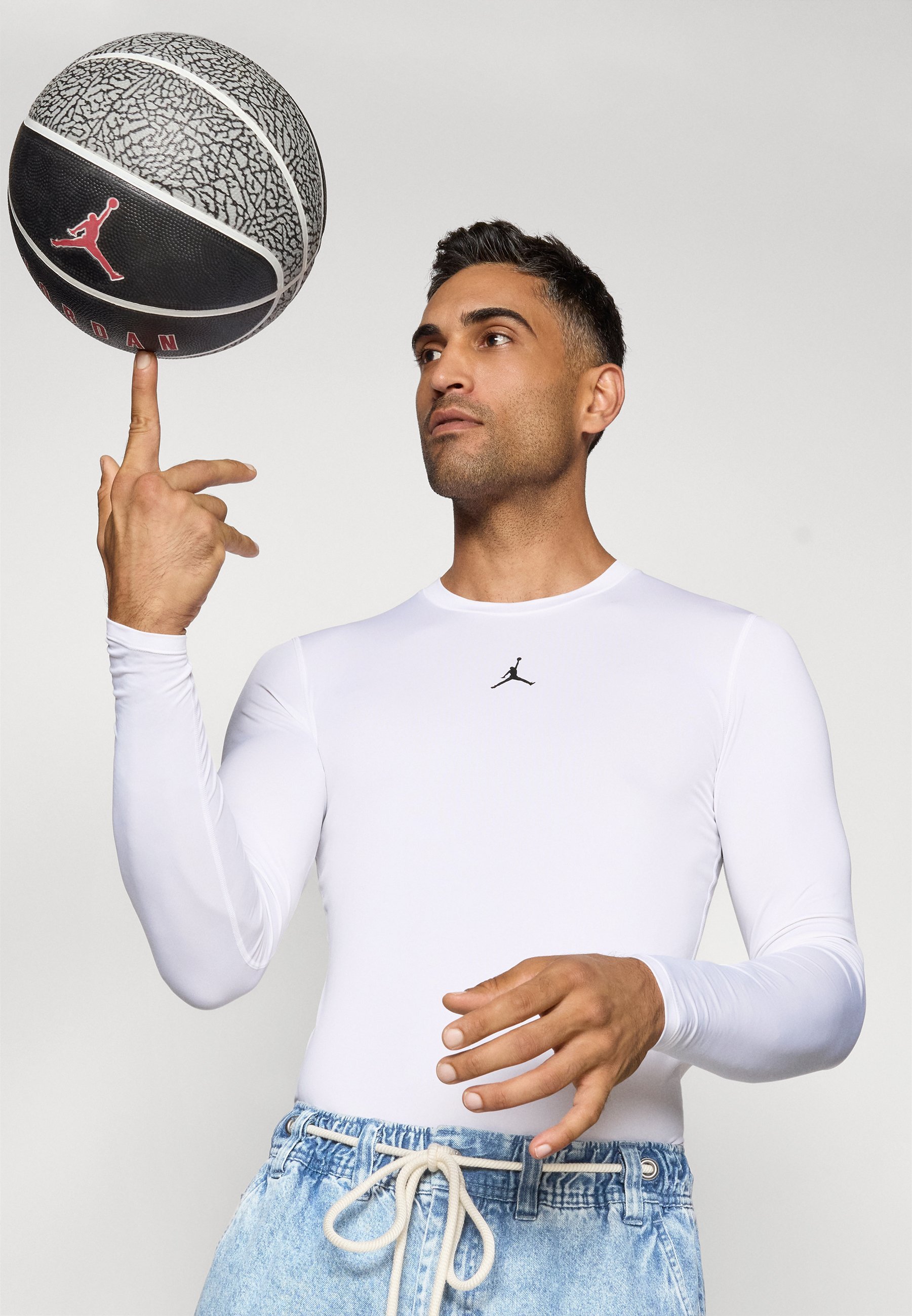 Jordan BASELAYER - Haut à manches longues - blanc/noir