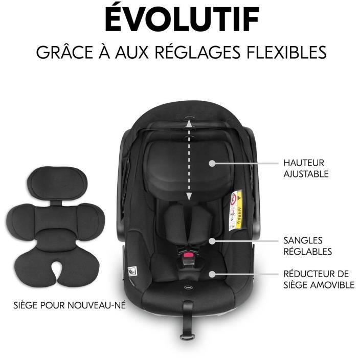 HAUK - Ensemble de voyage 2-en-1 Shop N Care - Poussette + Siège auto + adaptateurs - 4 roues - Gris