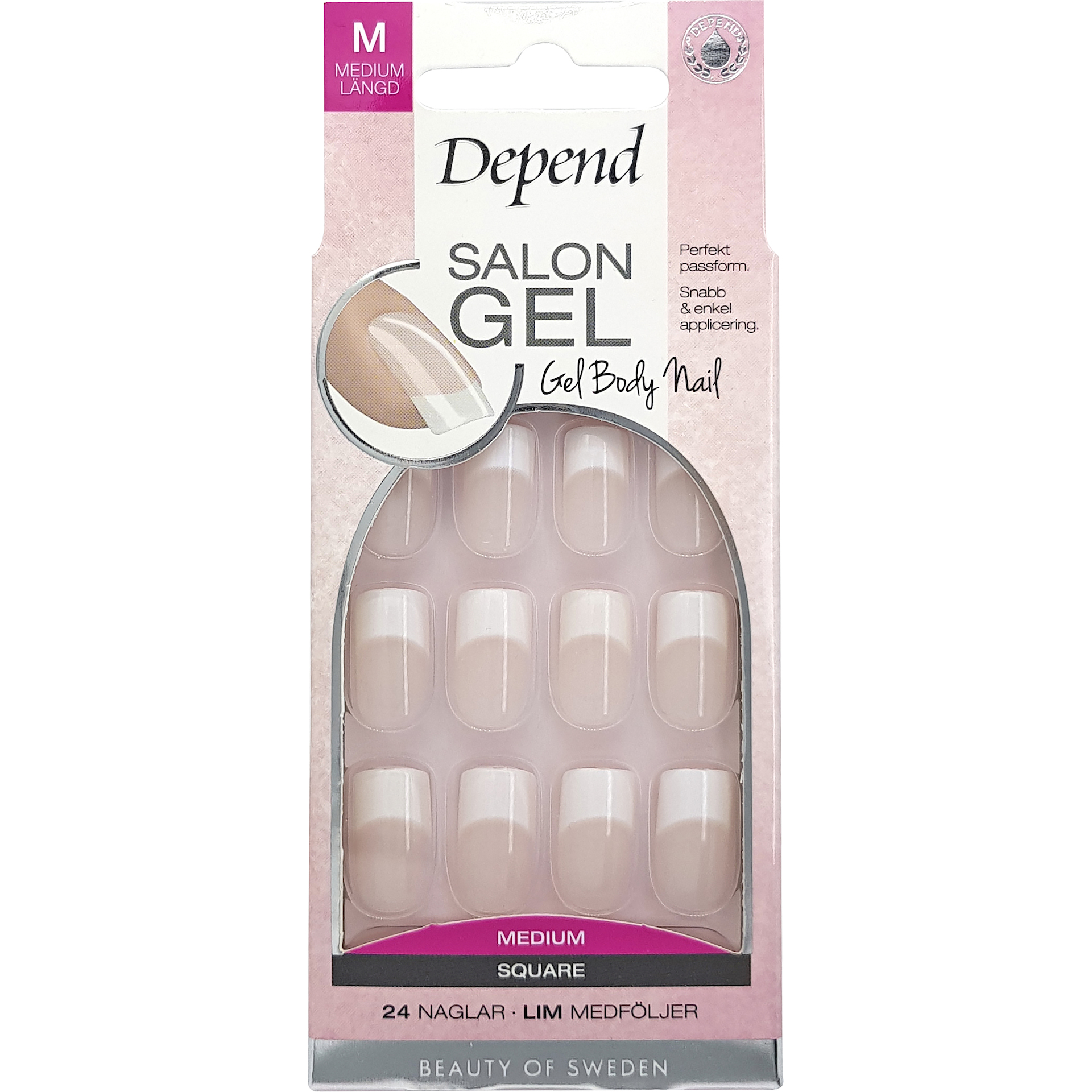 Gel de Salon Mediu Pătrat Nud - Depend
