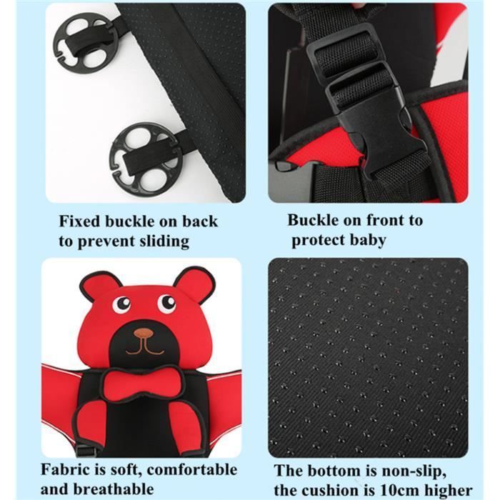 Silla de coche para bebé - Cojín portátil para trona - Naranja - Arnés de 5 puntos - Grupo 1/2/3