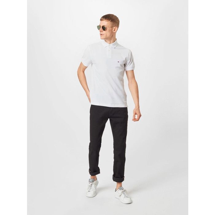 Tommy Hilfiger Men's White Regular Fit Short Sleeve Polo Shirt