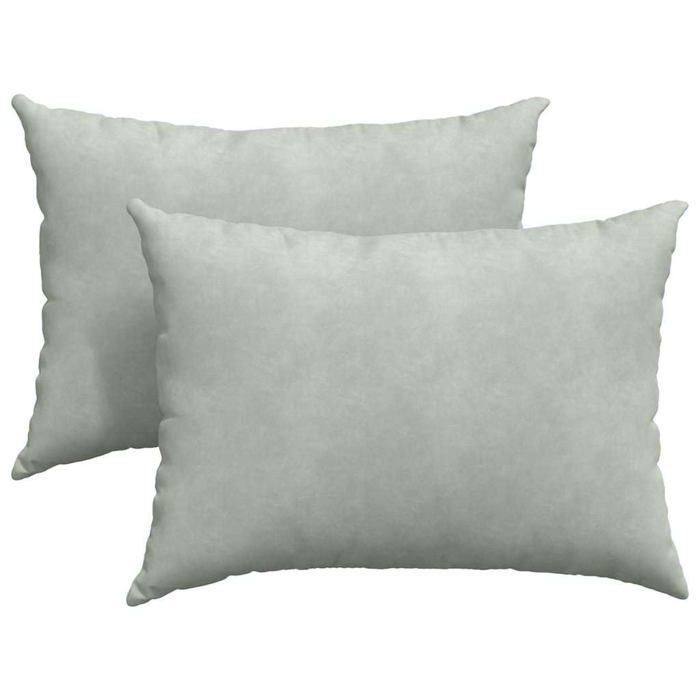 Coussins de canapé en velours - vidaXL - Gris clair - 70x50 cm - Housses amovibles - Rembourrage polyester