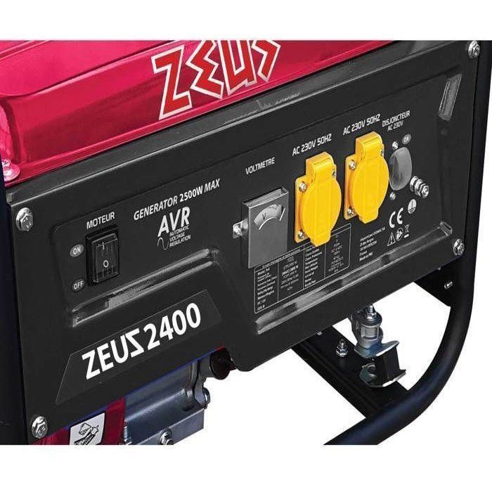 Generatore a benzina - ZEUZ - ZEUZ2400 - 2400 W - AVR - Serbatoio da 15 L - Avviamento manuale