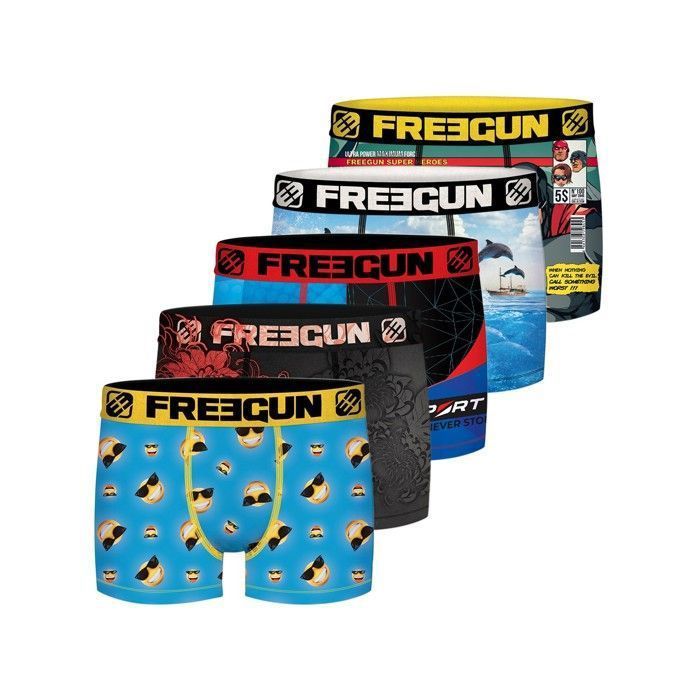 Freegun Surprise Microfiber Boxers, 5-Pack for Men