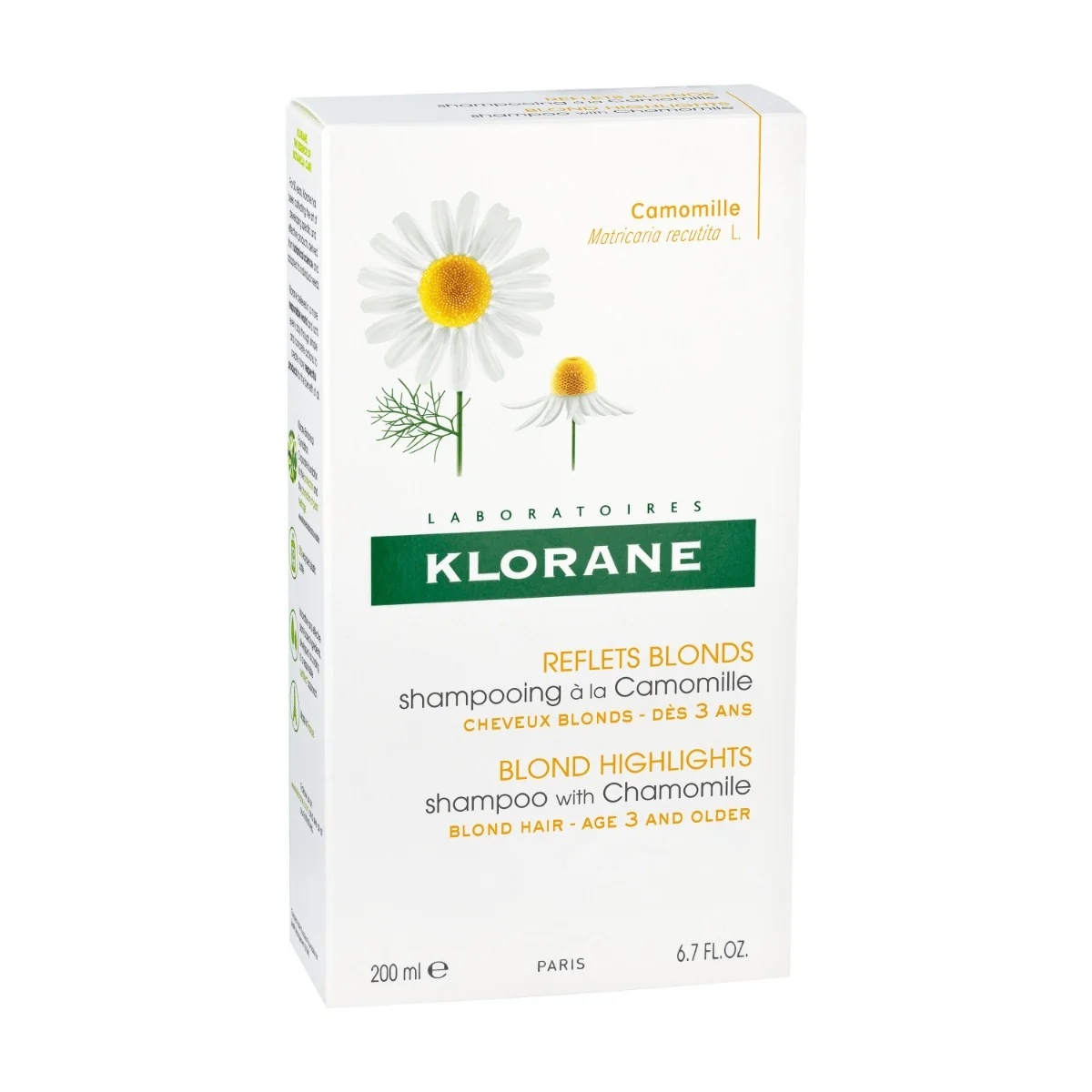 KLORANE Klorane kamille shampoo 200 ml voor blond haar