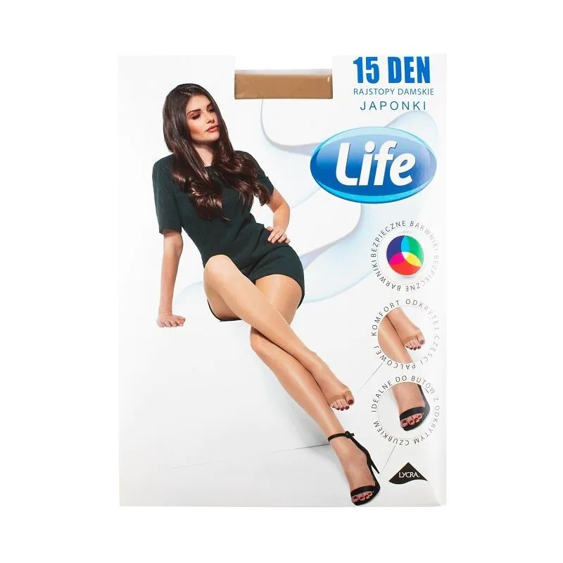 Life Rajstopy Open Toe 15 Den Natural Rozm.2
