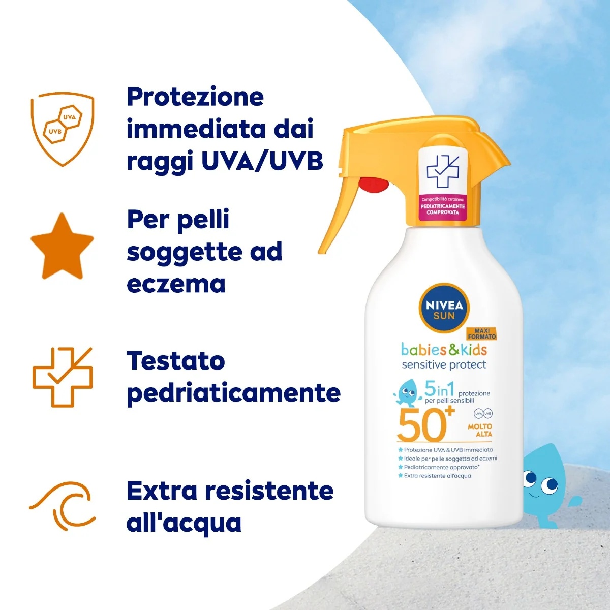 NIVEA Sun Kids Sensitive & Protect LSF 50+ 270 ml Sonnenschutzspray für empfindliche Haut