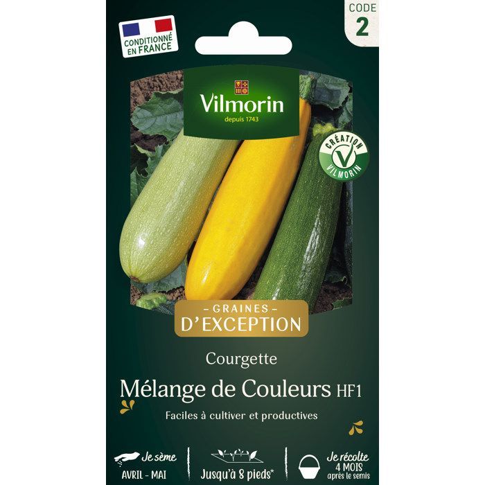 Sementes - Vilmorin - Abobrinha de Cores Variadas - Sementes Excepcionais