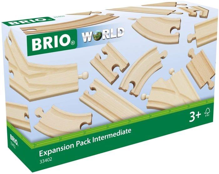 Coffret Evolution Intermédiaire 16 Rails - BRIO - 33402 - Circuit de train en bois pour enfant dès 3 ans