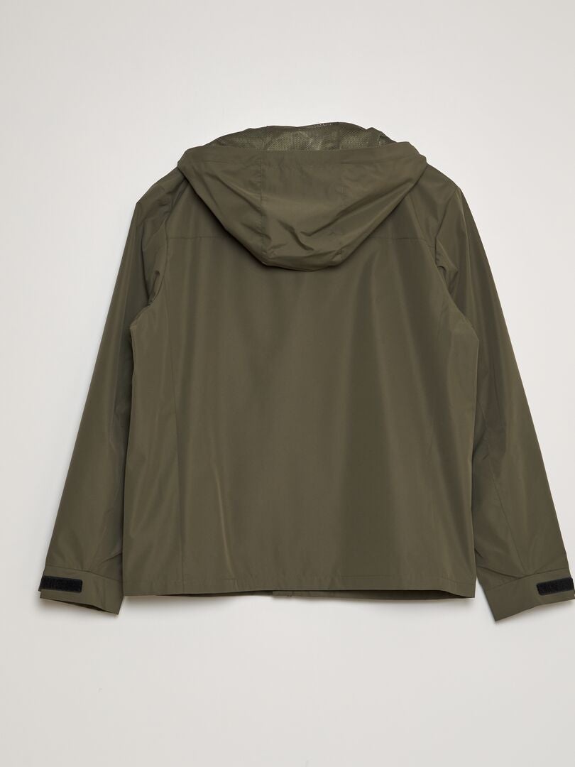 Krótka, lekka parka z kapturem - KHAKI