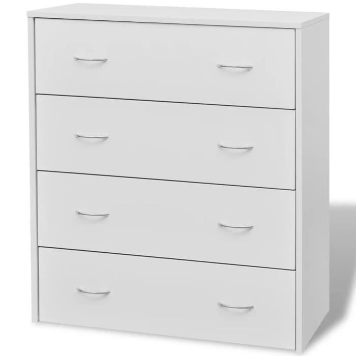 Buffet bas scandinave - Blanc - 4 tiroirs coulissants - 60 x 30,5 x 71 cm