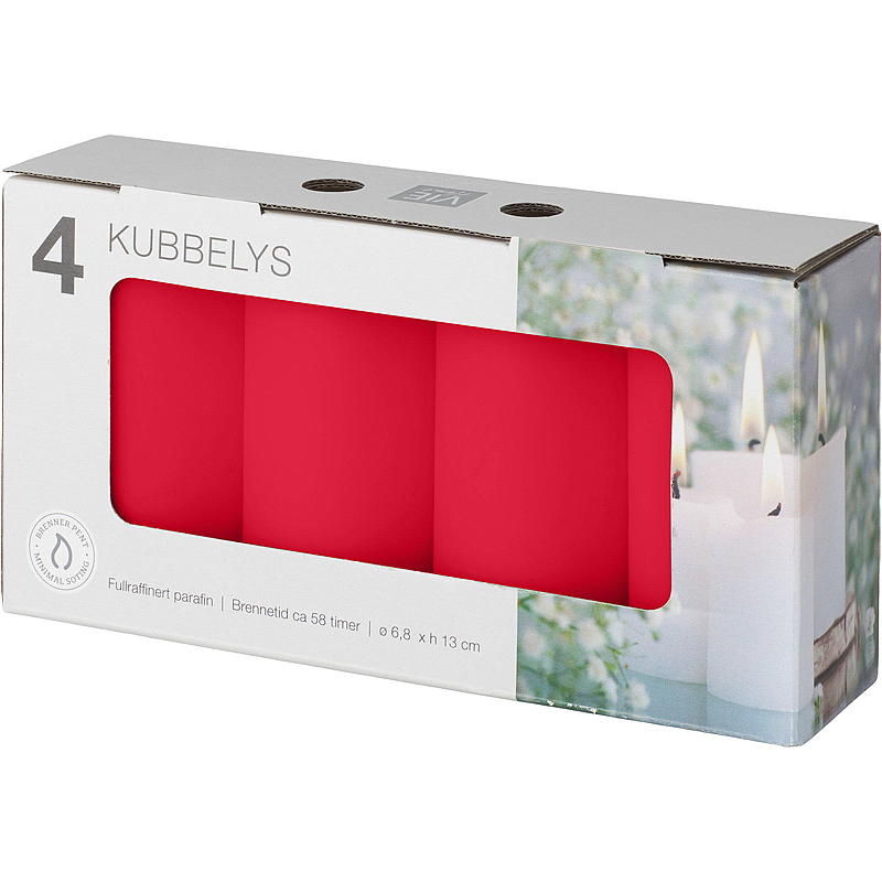 Vie Home Cube-lampa 4-pack 6,8x13 cm röd