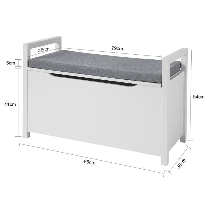 SoBuy® FSR76-W Low Entryway Storage Bench with Padded Cushion, Entryway Furniture, Shoe Cabinet, Bench