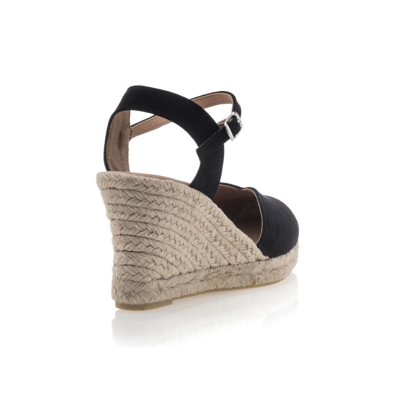 Zwarte espadrilles voor dames met touwzolen