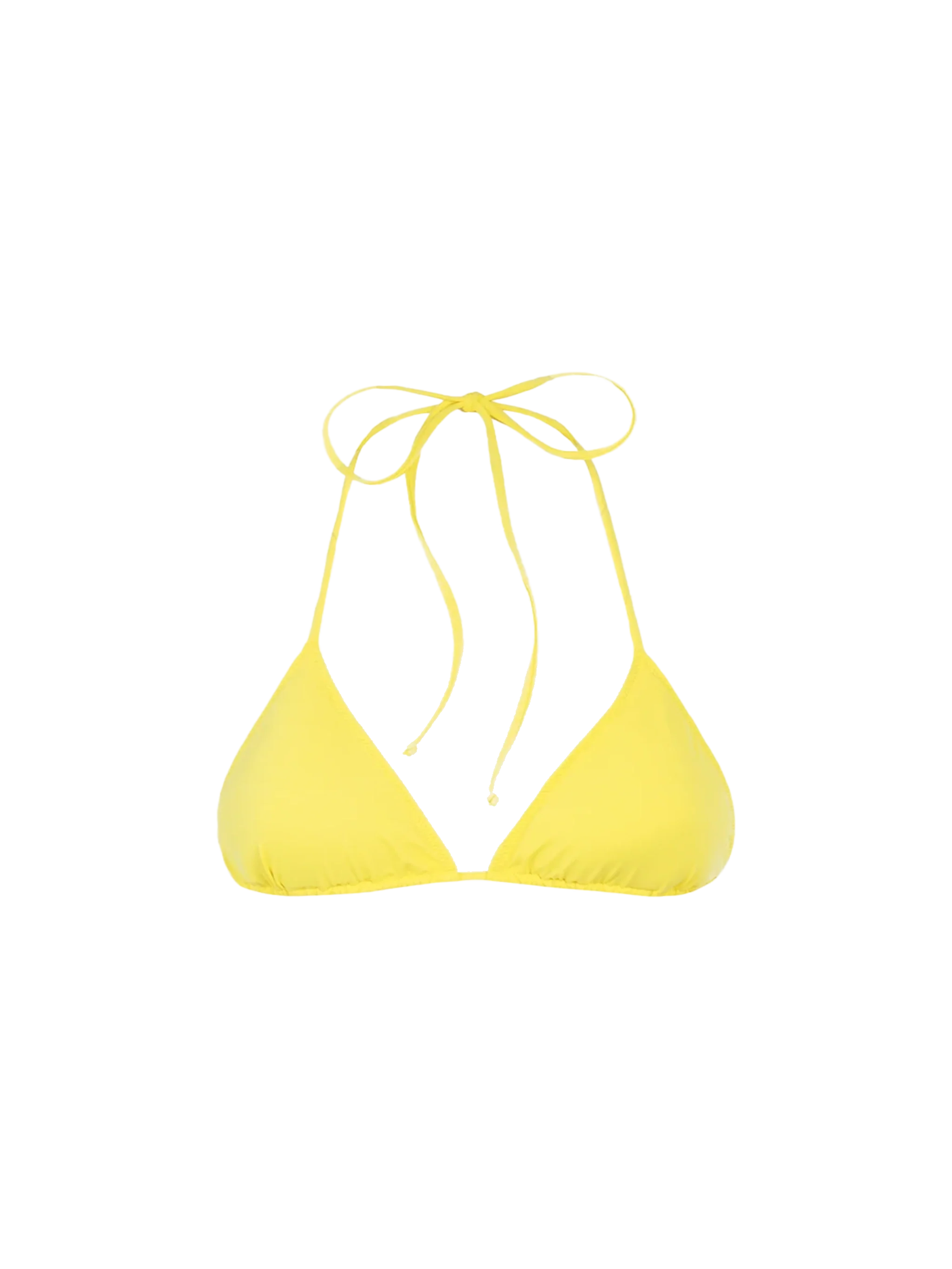 Traje de baño Leah de color amarillo pálido con top triangular para mujer.