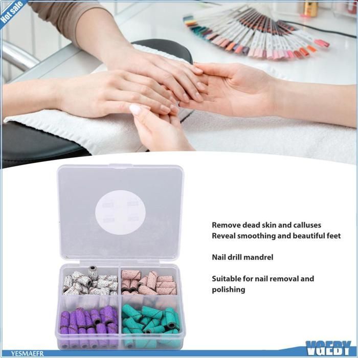 Ashata 60 unidades de lixas para broca de unha, para nail art, remoção de pele morta, manicure, descanso para as mãos.