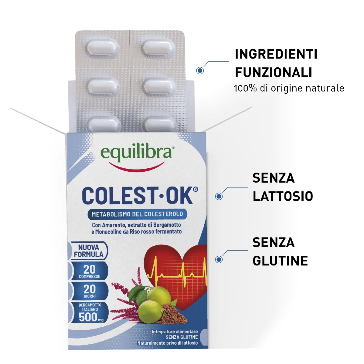 EQUILIBRA Equilibra Colest Ok 20 tabletten Voedingssupplement met cholesterolgehalte