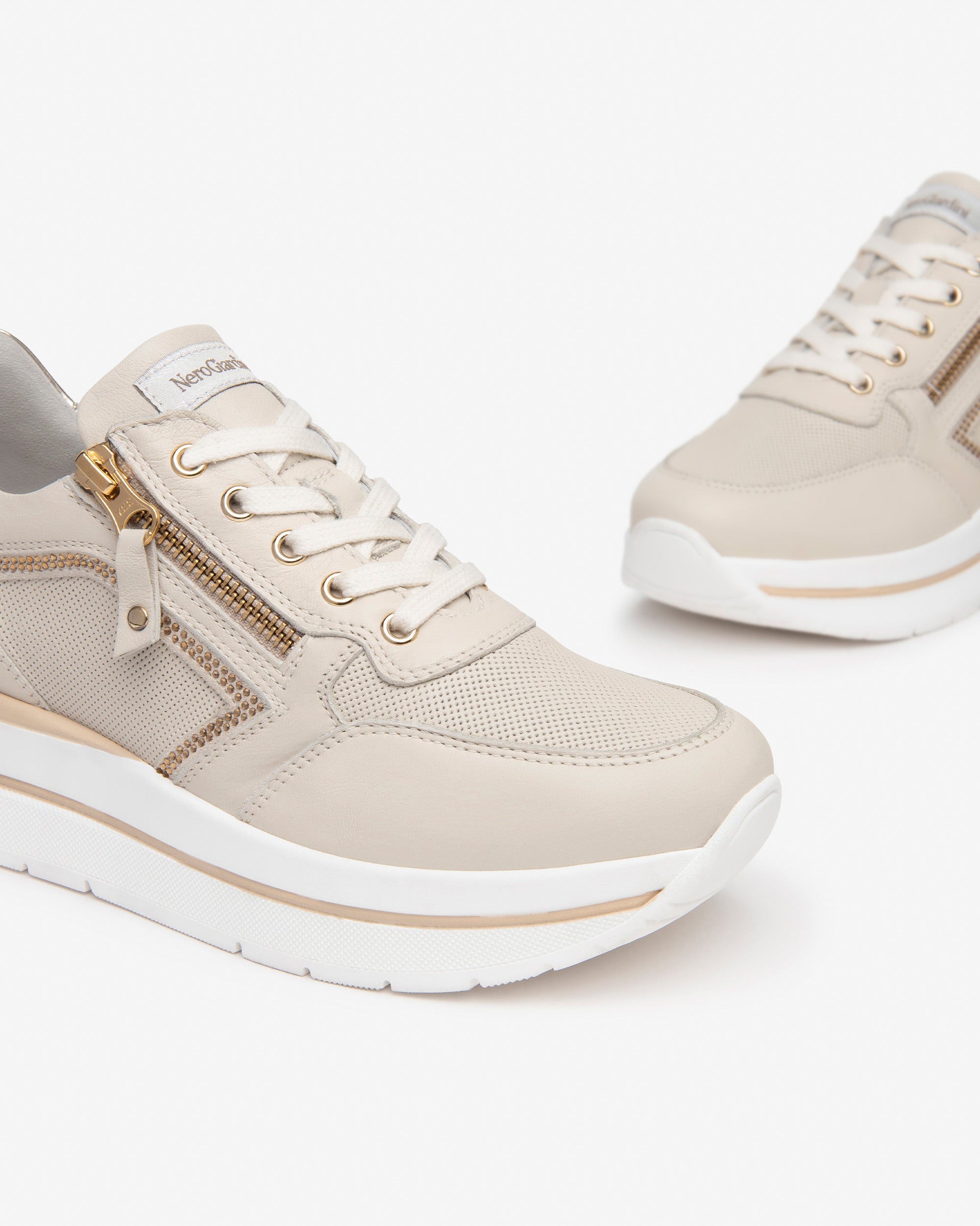 Baskets en cuir et daim pour femmes