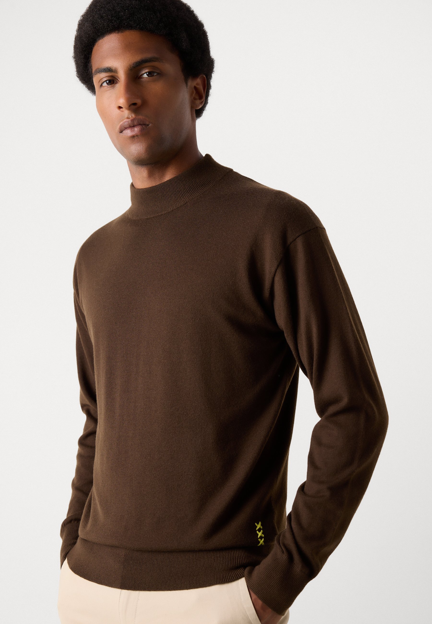 Scotch & Soda SEASONAL CORE DROPPED SHOULDER MOCK NECK - Jumper - demitasse