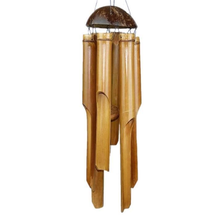 Windspiel aus Bambus – Feng-Shui-Dekoration – Beruhigender Klang – Ideal für Garten und Balkon – 85 cm