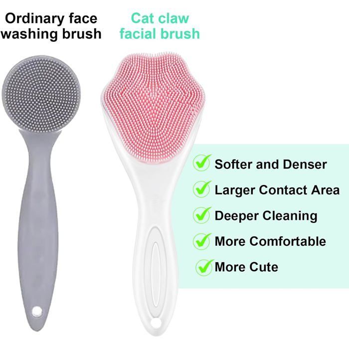 Set aus 2 Silikon-Gesichtsreinigungsbürsten, Peeling- und Massagebürsten für eine gründliche Gesichtsreinigung