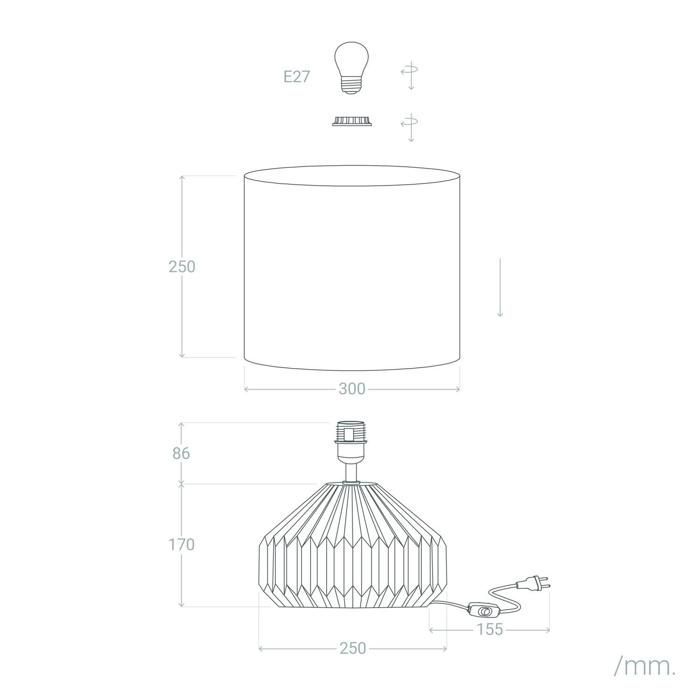 Lampe à Poser Porcelaine et Tissu Monduver Blanc