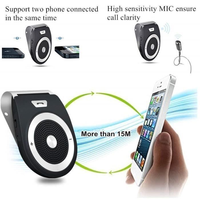 Kit manos libres ZGEER - Bluetooth 4.1 - Encendido automático - Doble conectividad - Cargador USB incluido