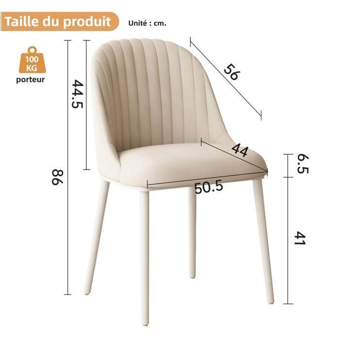 Set van 2 Scandinavische stoelen in beige corduroy, met gecapitonneerde rugleuning en witte metalen poten, moderne eetkamer