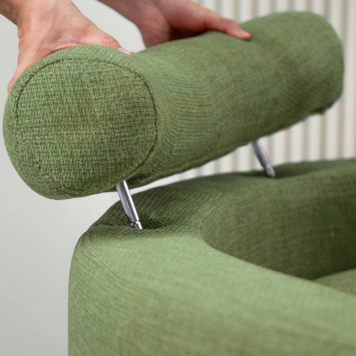 Poltrona YHL Voyura Q-MYD-2306-LIGHTGREEN comoda, rivestita in tessuto e con vano portaoggetti - Verde chiaro