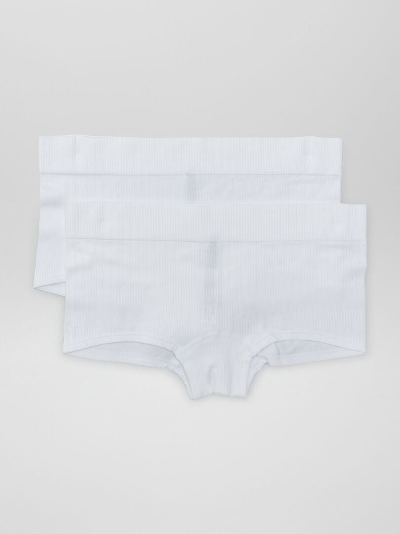 Conjunto de 2 calças culote caneladas - BRANCAS