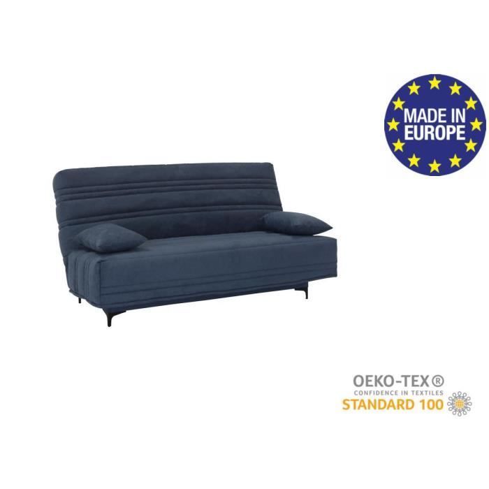 Sofá-cama KRISTEN de 3 lugares com mecanismo click-clack - Largura 199 cm - Colchão de 14 cm - Compartimento de armazenamento
