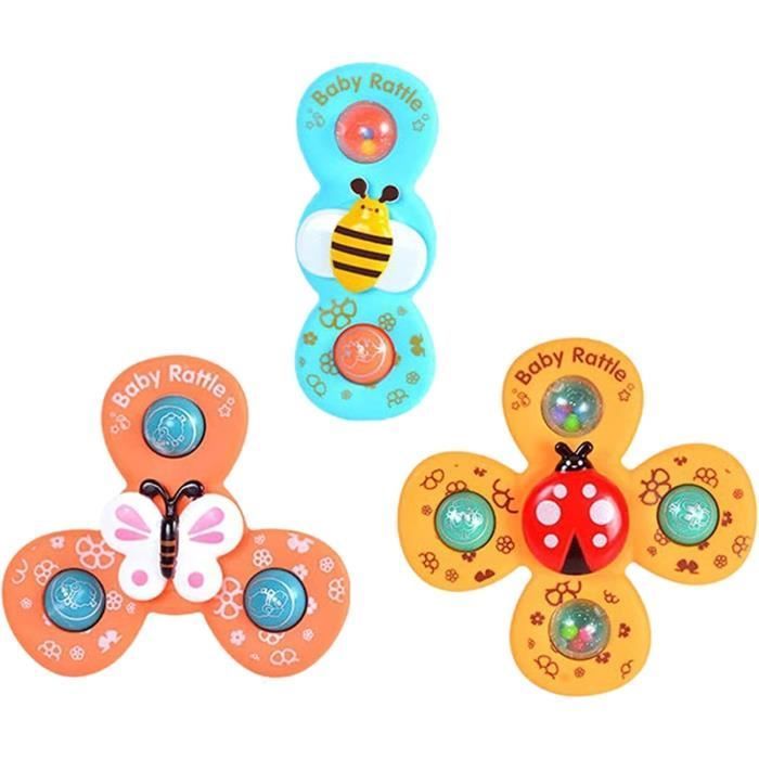 Juguetes con ventosa, juego de 3 juguetes giratorios con ventosa, juguetes para el baño, juguete giratorio para el baño del bebé, lindos juguetes giratorios de animales