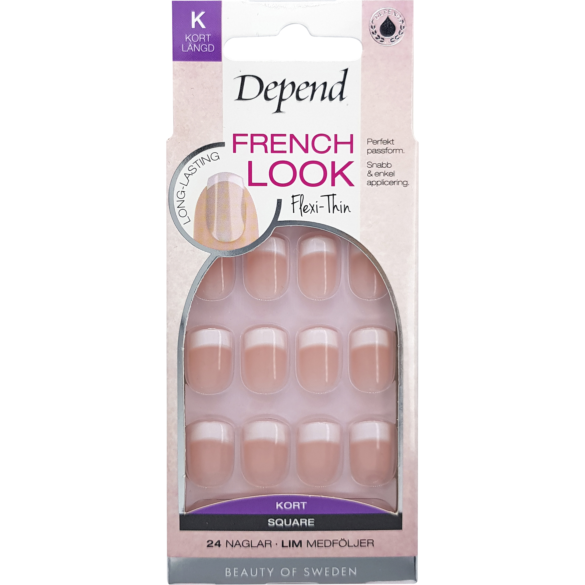 Francia stílusú rövid, négyzet alakú, rózsaszín - Depend