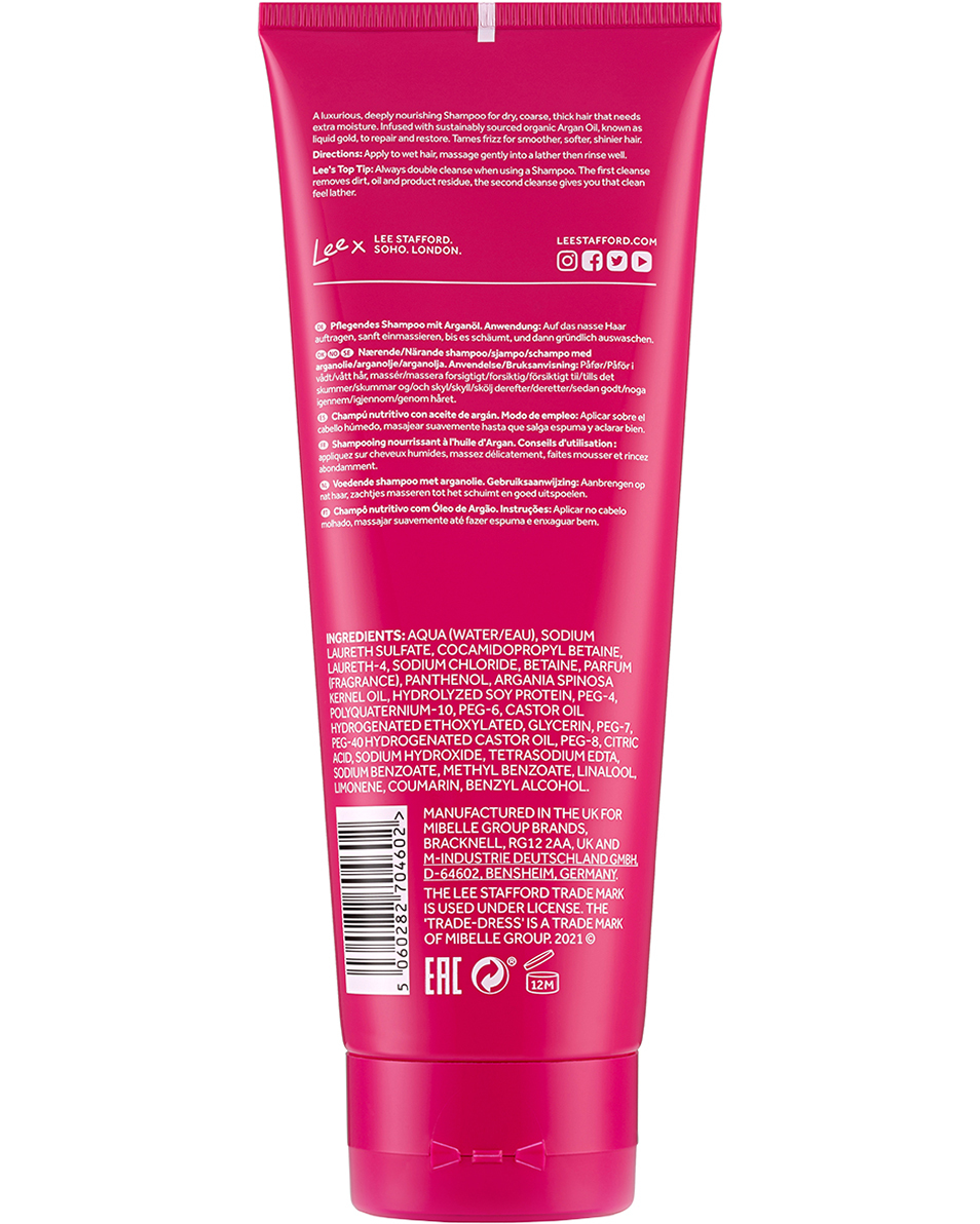 Shampoing nourrissant à l'huile d'argan LEE STAFFORD