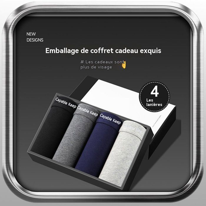 Lot de 5 Boxer Homme Coton, Caleçon uni Naturel et Hypoallergénique XD1094 Noir