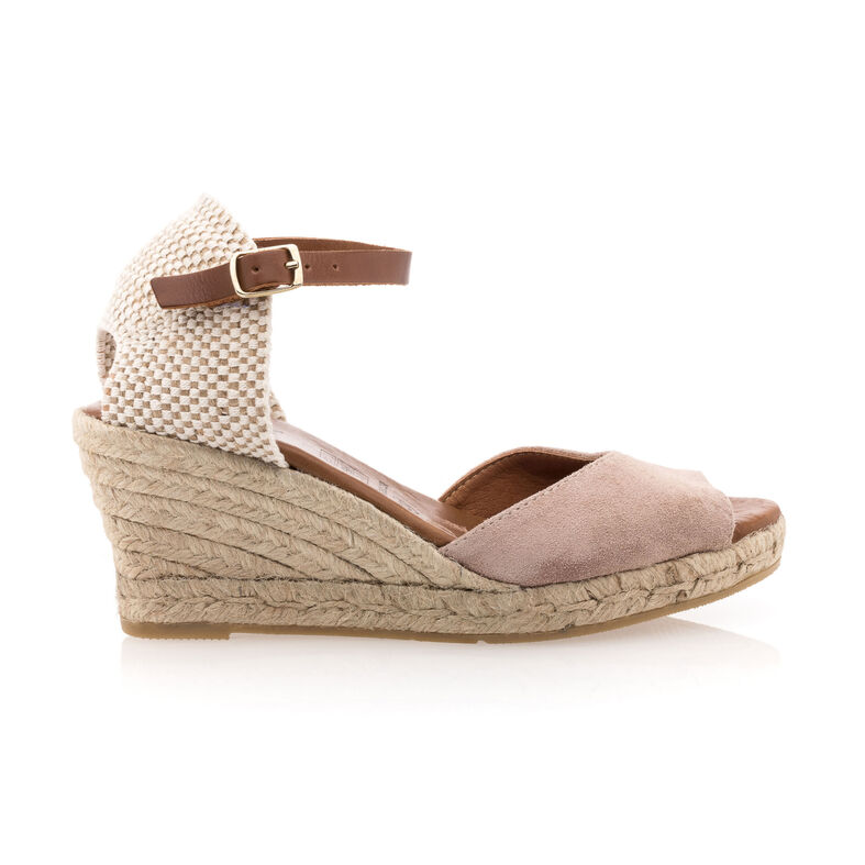 Rosa espadriller med tausåler til dame