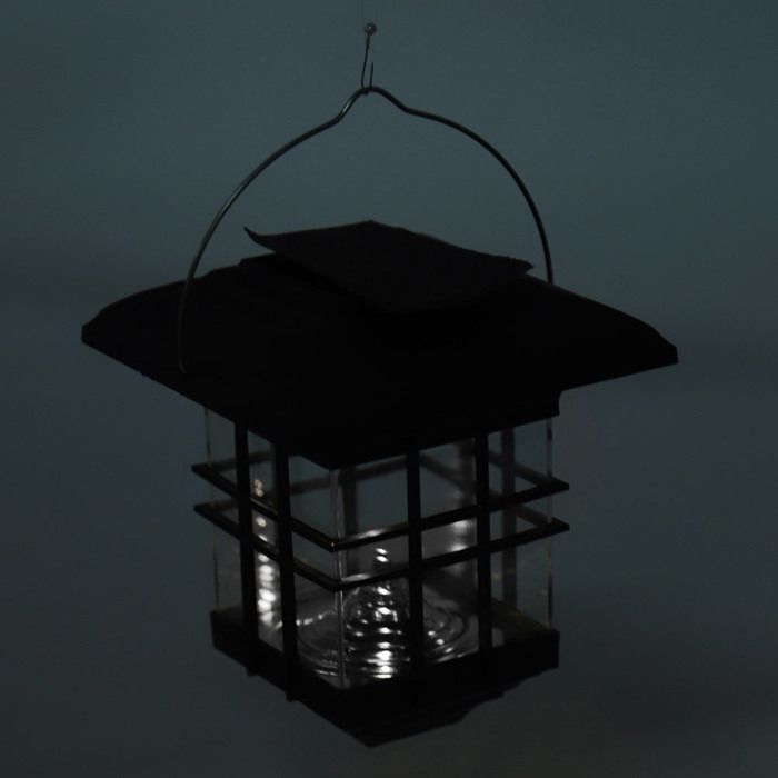 Portable Outdoor Hanging Solar Metal Lantern, White Light for Garden Landscape
