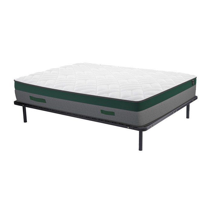 Set letto 140 x 190 cm con rete a doghe + materasso a molle insacchettate di 22 cm di spessore - PRESTIGE di YSMÉE