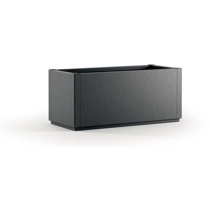 Macetero/jardinera rectangular STEFANPLAST ETHICA de 80 cm - 80x36xh 35 cm - Grafito
