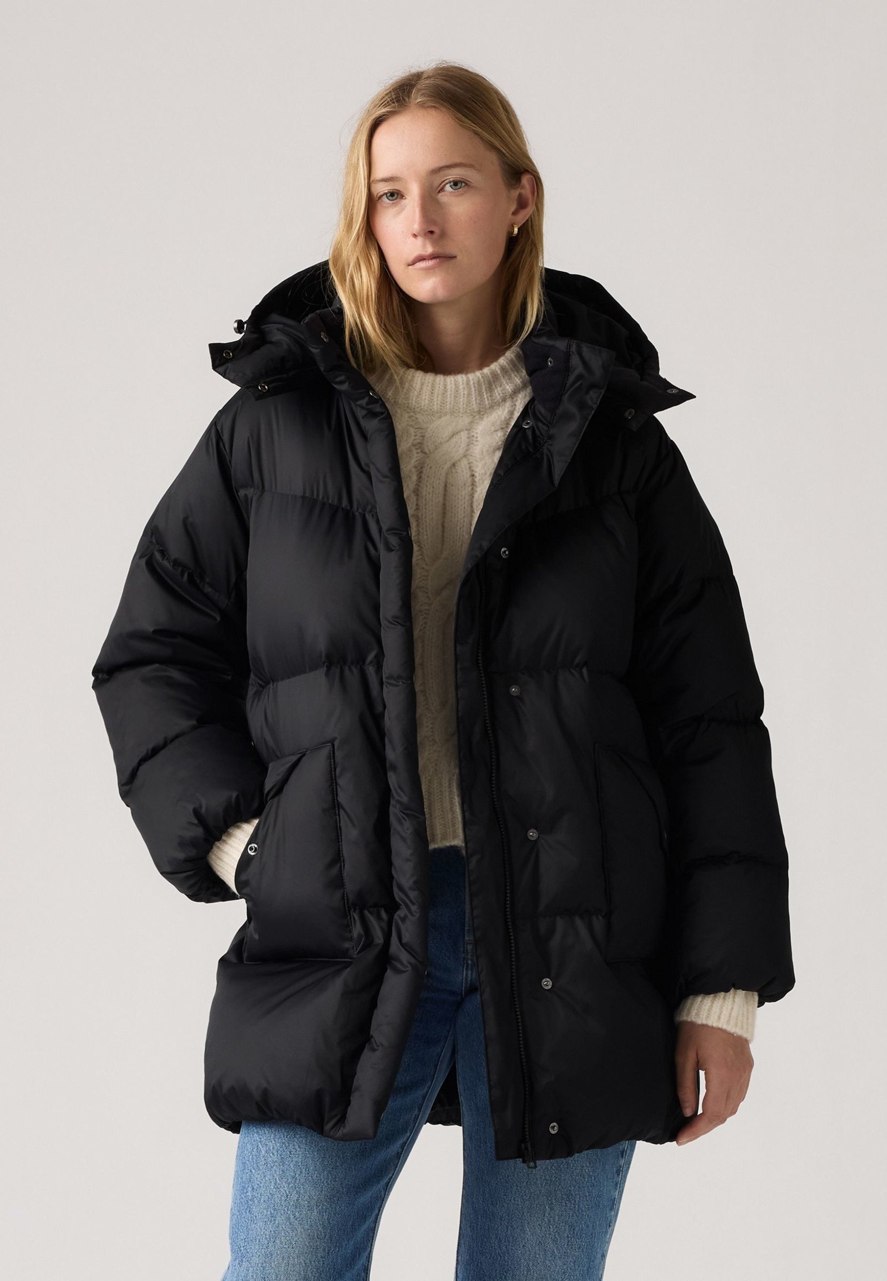 Levi's® WESTERN BUBBLE MIDI - Giacca imbottita - antracite notte