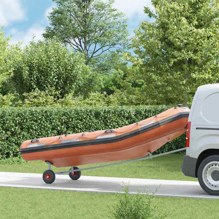 Remolque para barco vidaXL 302x100,5x43 cm, ajustable en 3 posiciones, acero inoxidable, portaembarcaciones de pesca, 90305