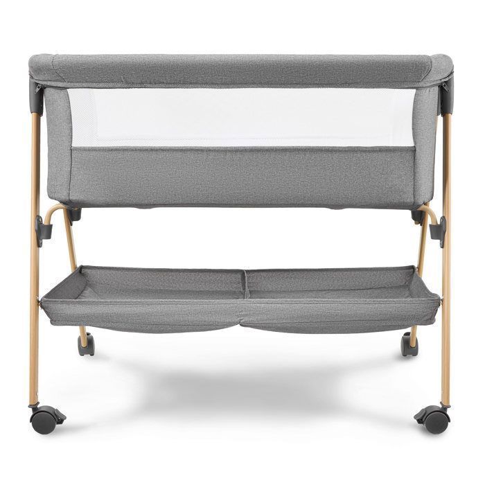 Cuna colecho independiente con colchón - MobySystem - Cuna de 0 a 6 meses, cama de viaje plegable, malla transpirable, ruedas con freno