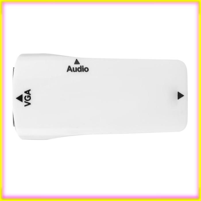 Adaptador HDMI a VGA Keenso blanco 1080P HD Interfaz multimedia hembra a VGA hembra para proyector de vídeo blanco